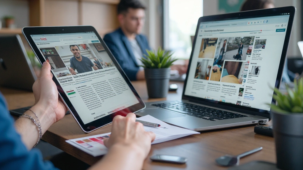 Design proces visualisatie met responsive website mockups