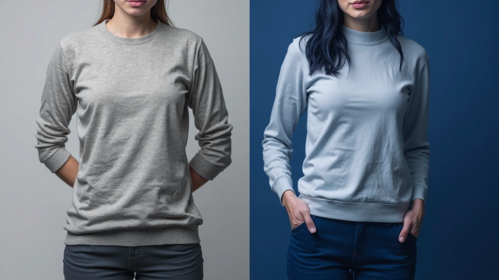 Vergelijking van twee website-schermen: links slecht contrast met grijs op grijs, rechts helder wit op donkerblauw met uitstekende leesbaarheid