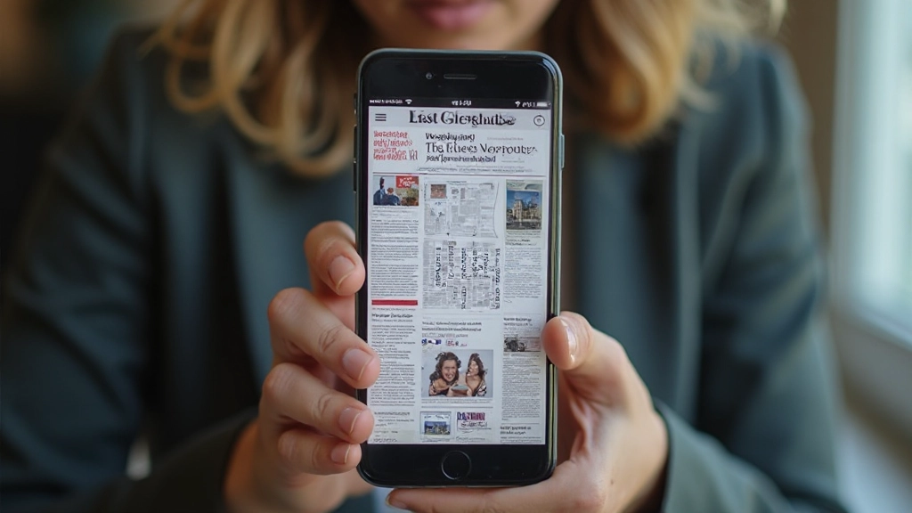 Schermfoto van slechte mobiele website met overlapping tekst, slecht zichtbare advertenties en onoverzichtelijke lay-out